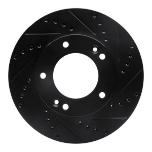 Kia Sorento Brake Rotor (1) - Front Right - R1 Concepts - Drilled & Slotted - Black - `03-`06